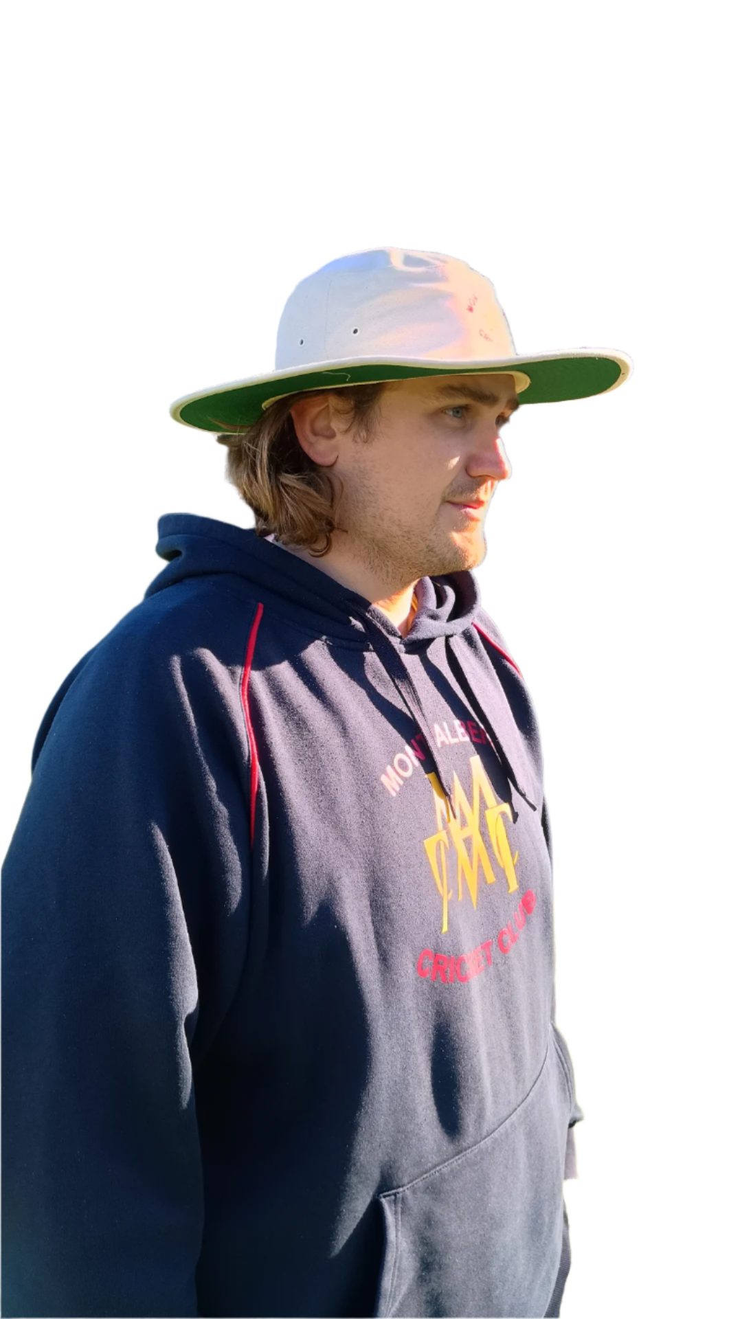Broad Brim Sun Hat in Cream and Blue